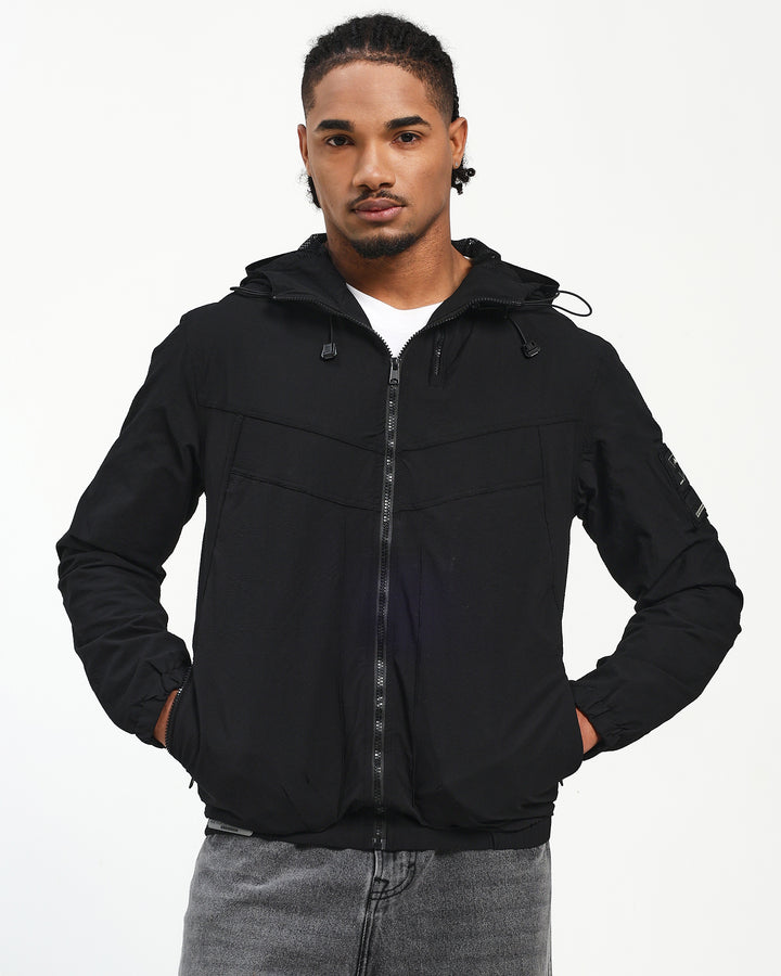 Lightweight Parachute Balck Utility Jacket