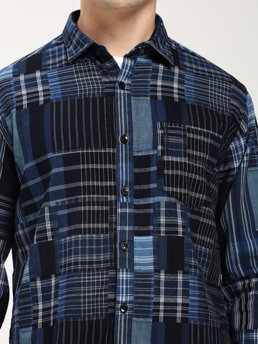 Indigo Woven Check Shirt