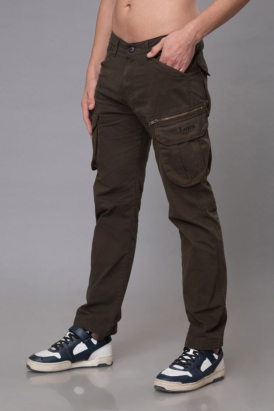 DARK BROWN COTTON CARGO 8-POCKETS - St.Jones