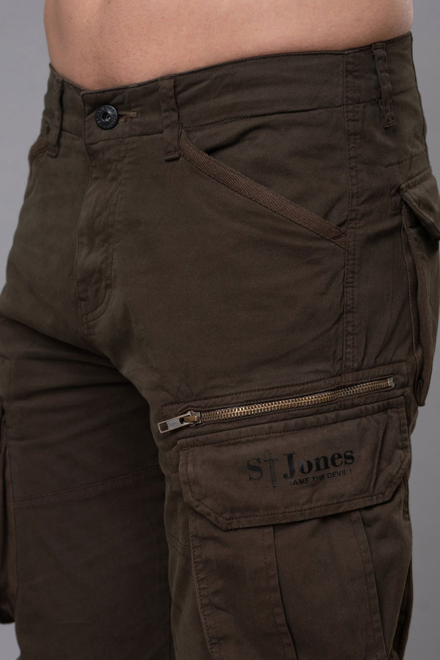 DARK BROWN COTTON CARGO 8-POCKETS - St.Jones