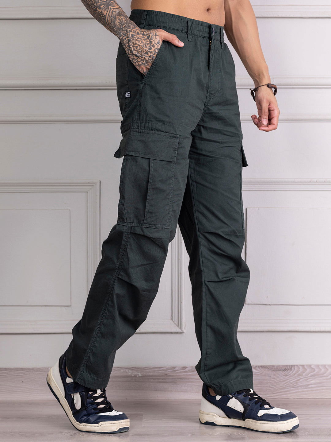 DARK GREEN BAGGY CARGO - St.Jones