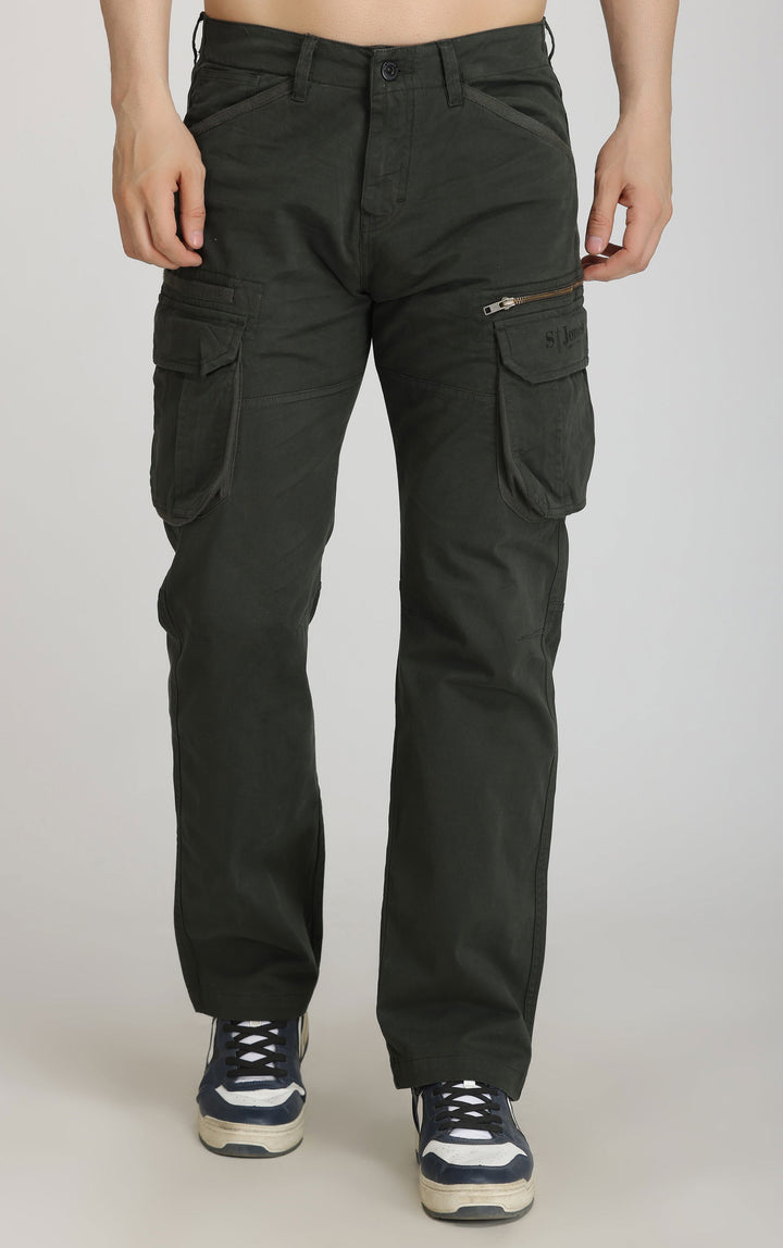 DARK GREEN COTTON CARGO 8-POCKETS - St.Jones