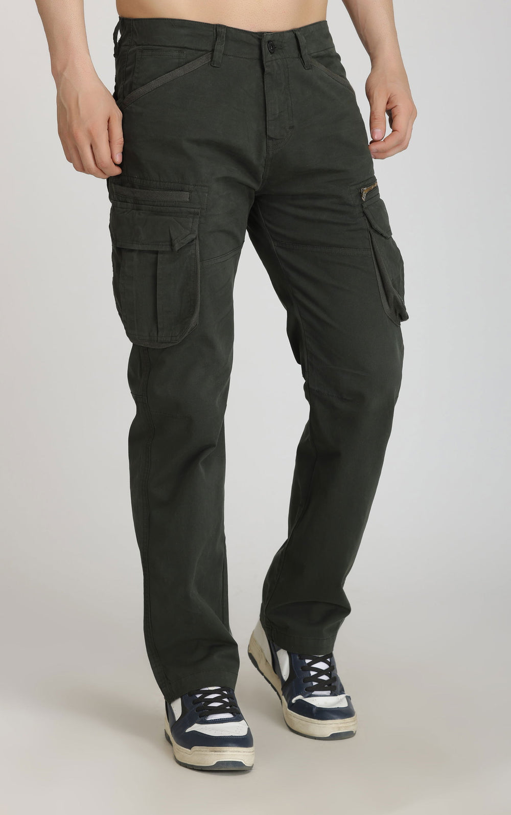 DARK GREEN COTTON CARGO 8-POCKETS - St.Jones