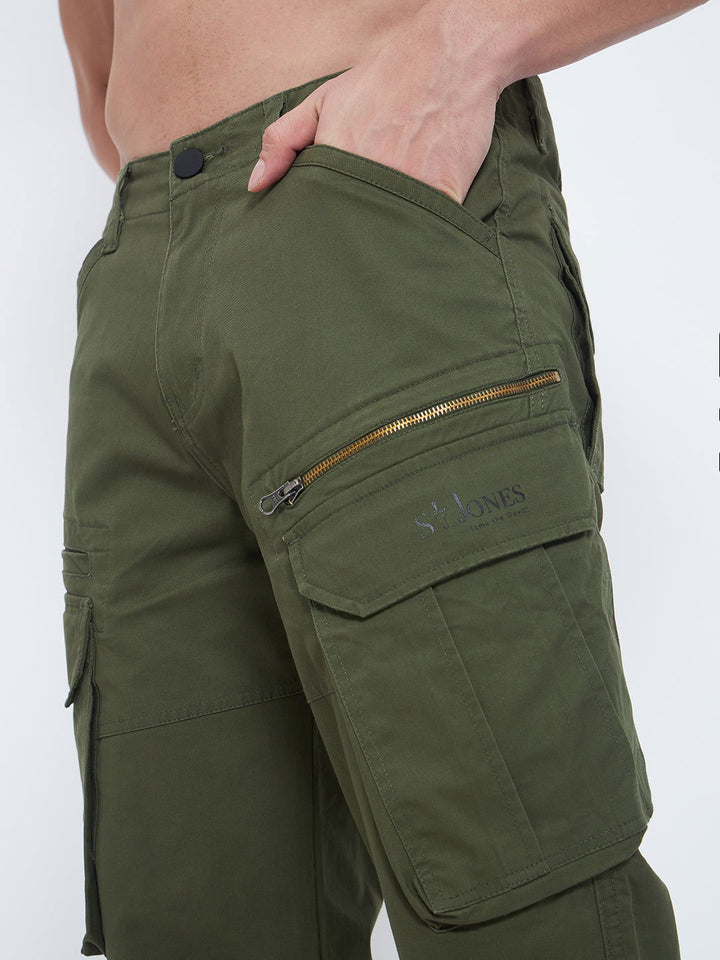 DARK GREEN COTTON CARGO 8-POCKETS - St.Jones