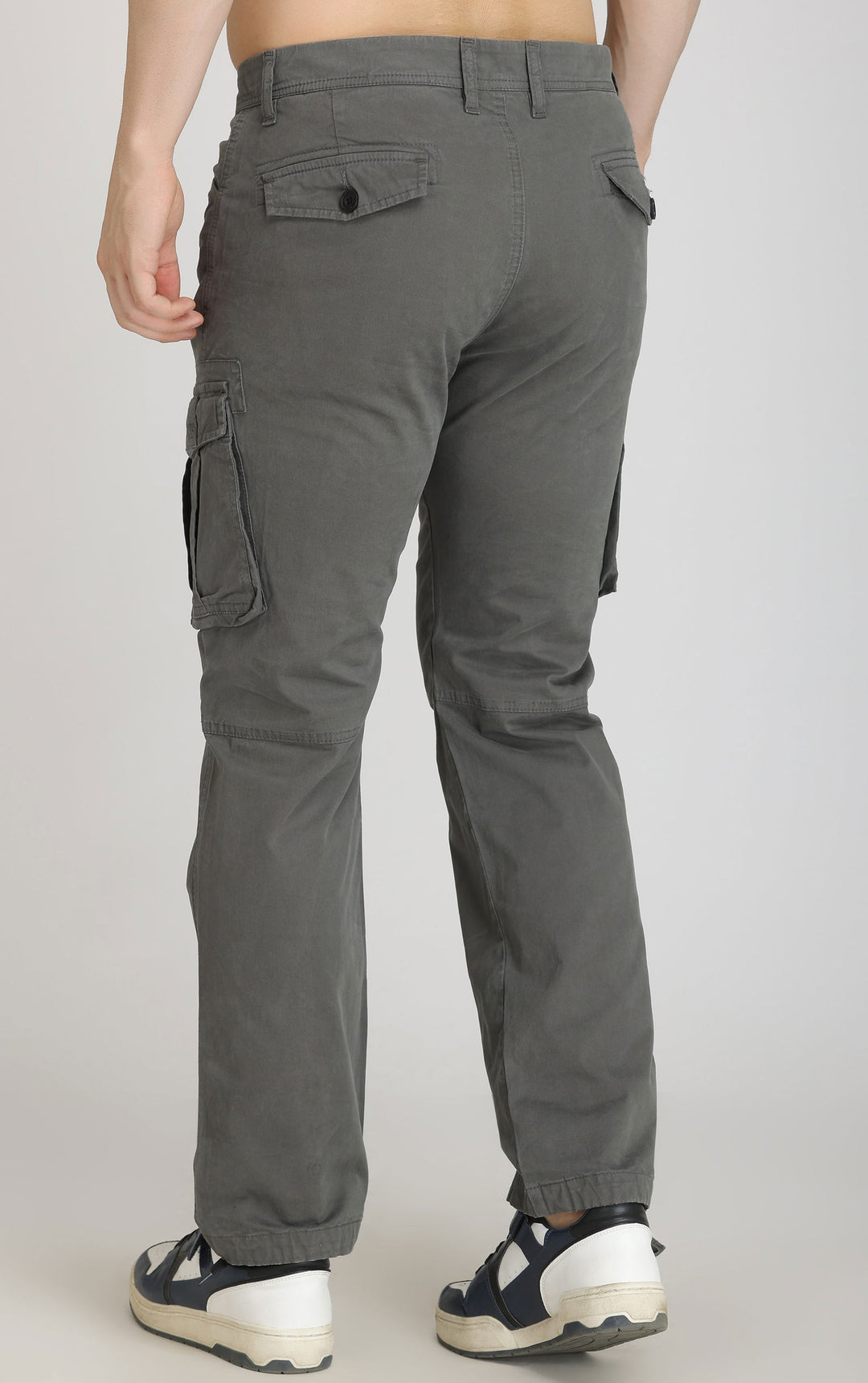 DARK GREY COTTON CARGO-6 POCKETS - St.Jones