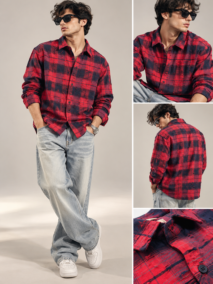 Rugged Boxy Red Check Shirt