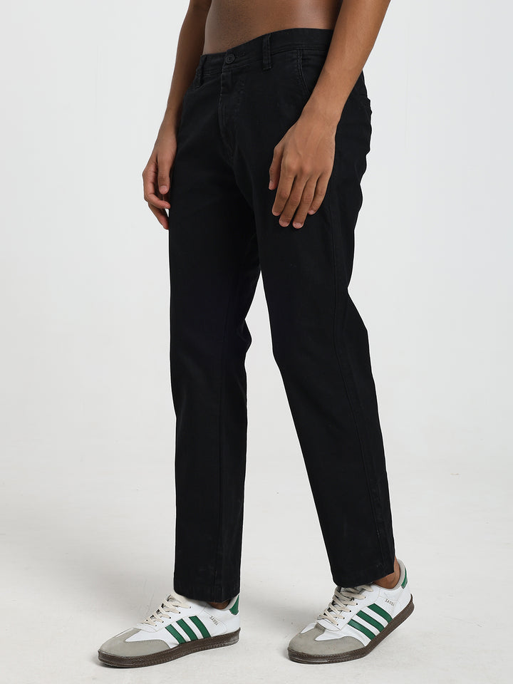 Saint jones slub black trousers