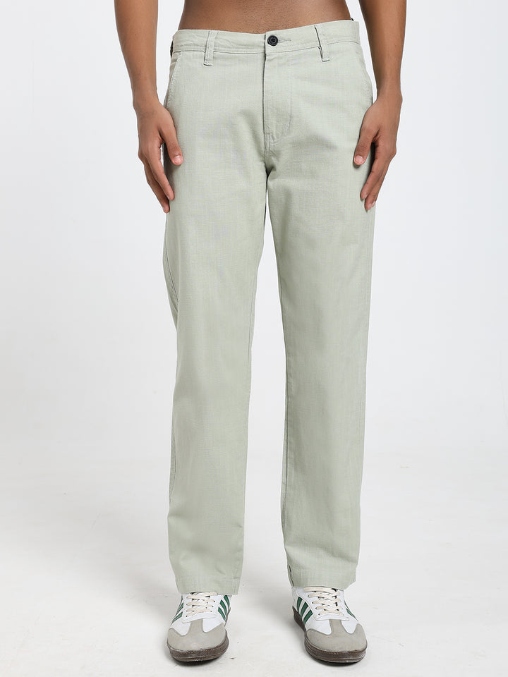 Saint jones slub sage green trousers
