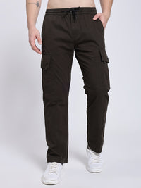 Men's Dark Brown Six Pocket Cargo Comfort Fit