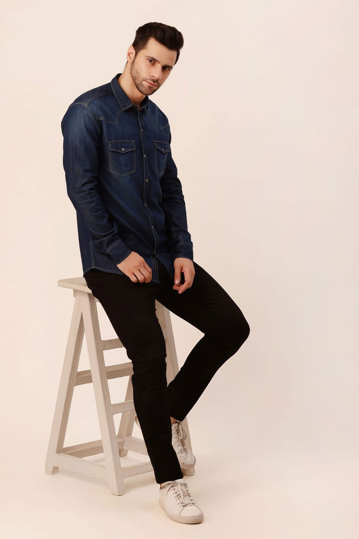 Dark blue denim shirt - St.Jones