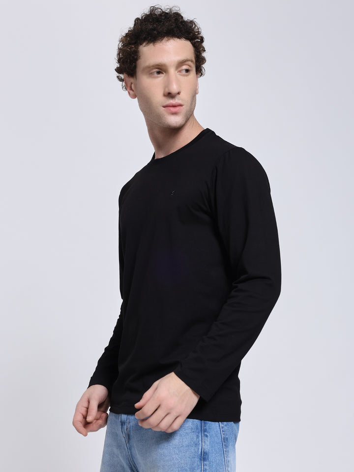 Men’s Solid Black Full Sleeve Lycra T-Shirt