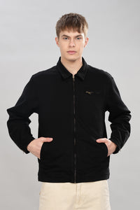 Men’s Black Casual Zip-Up Jacket