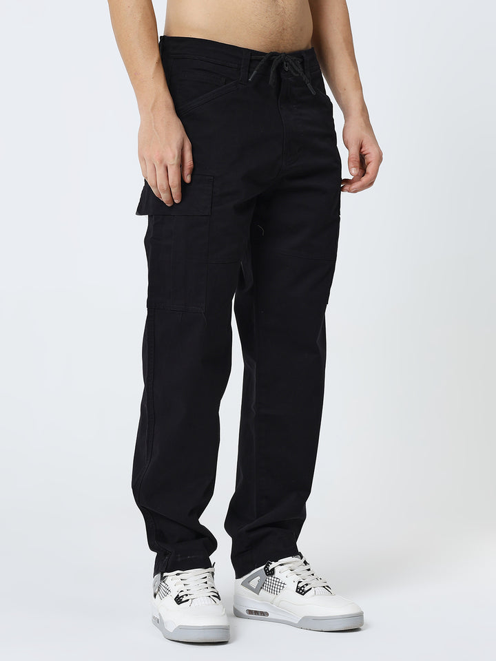 Men's Dobby stretch straight cargo black
