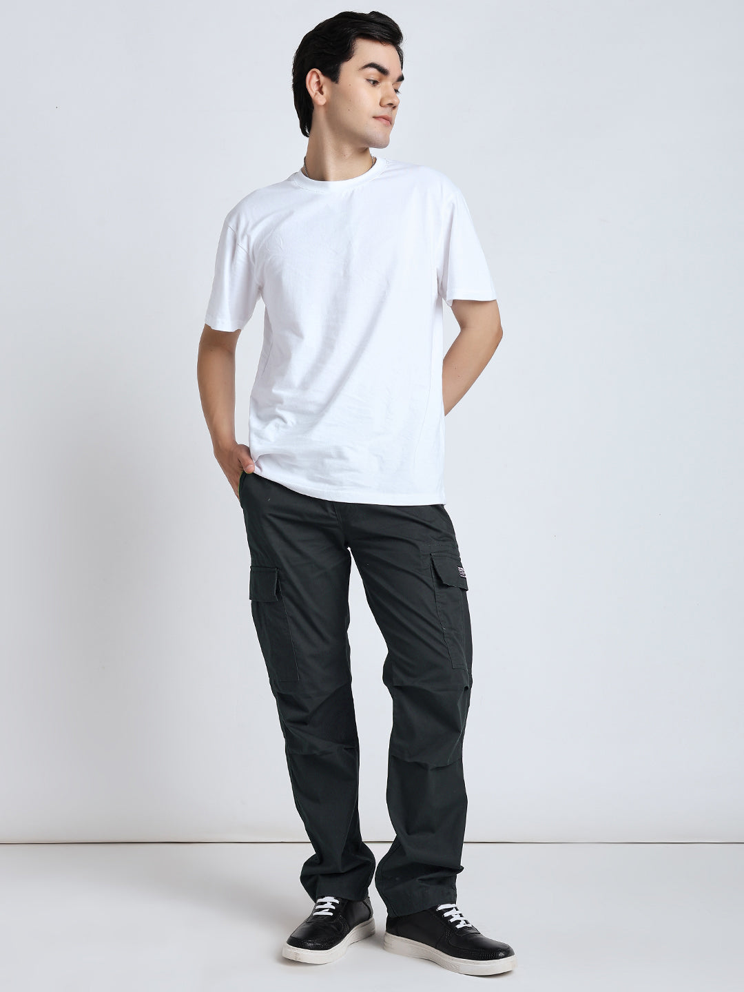 Men's New edition Six pockets straight green cargo