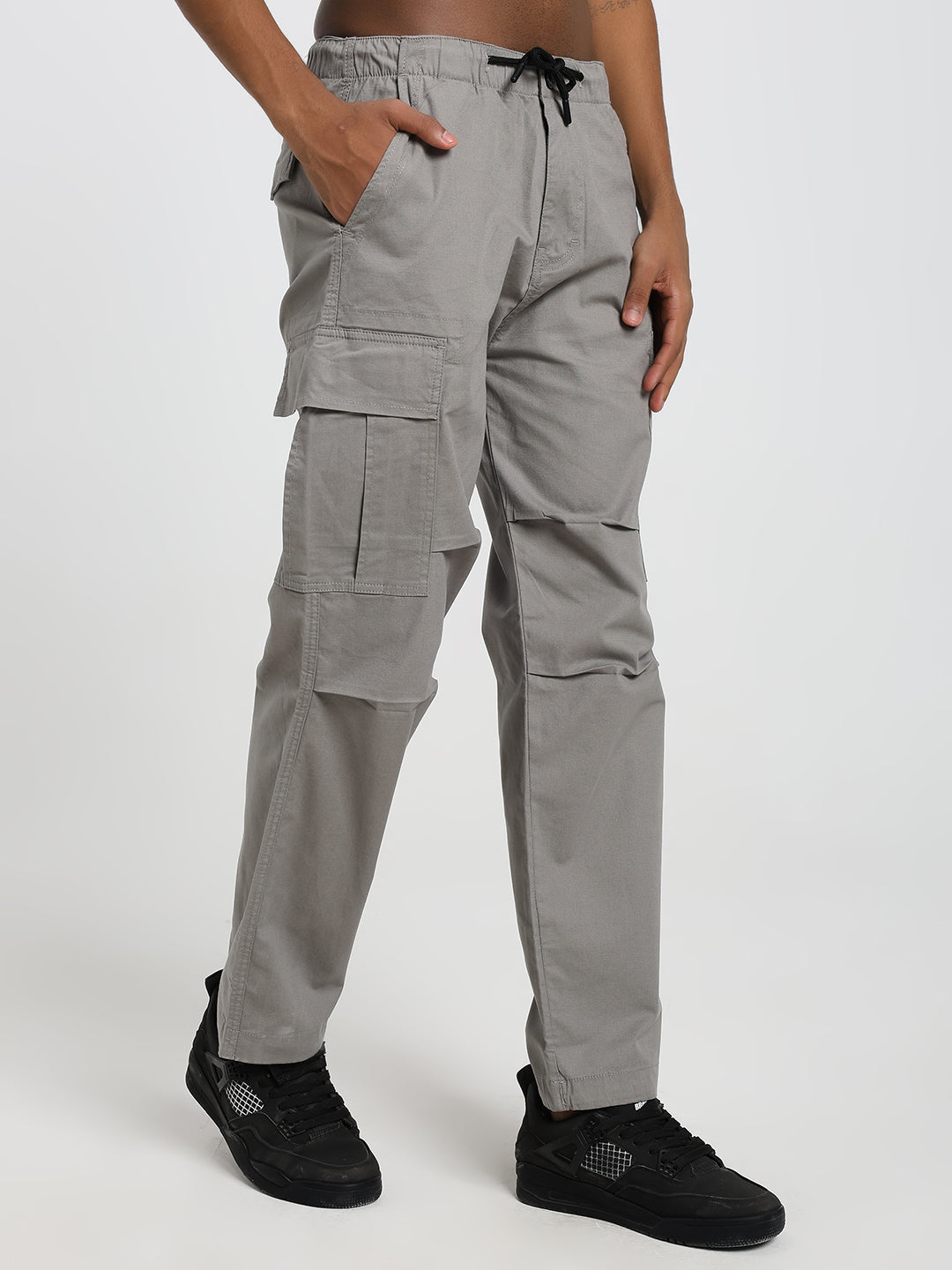 Men's Honeycomb weave straight smoke grey cargo