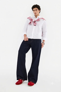 Deep blue baggy jeans