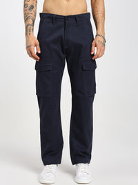 Men’s Navy Straight-Fit Cargo Pants