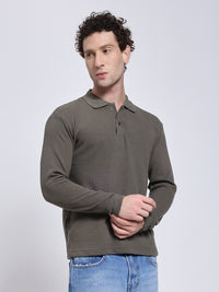 Men’s Olive Full Sleeve Polo T-Shirt