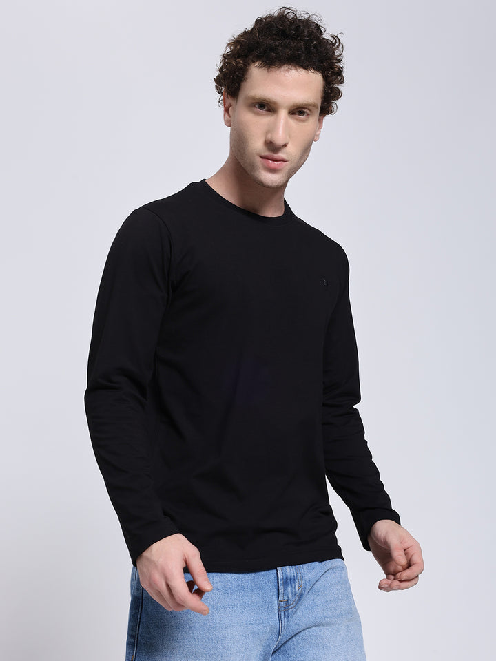 Men’s Solid Black Full Sleeve Lycra T-Shirt