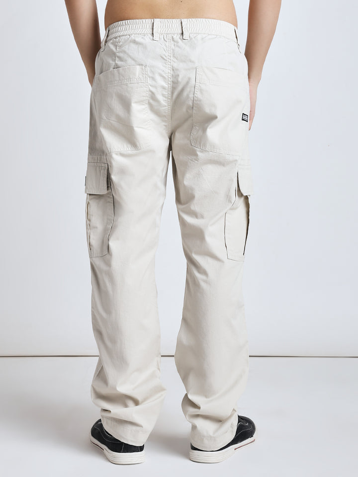 New edition straight fit cream Six pockets