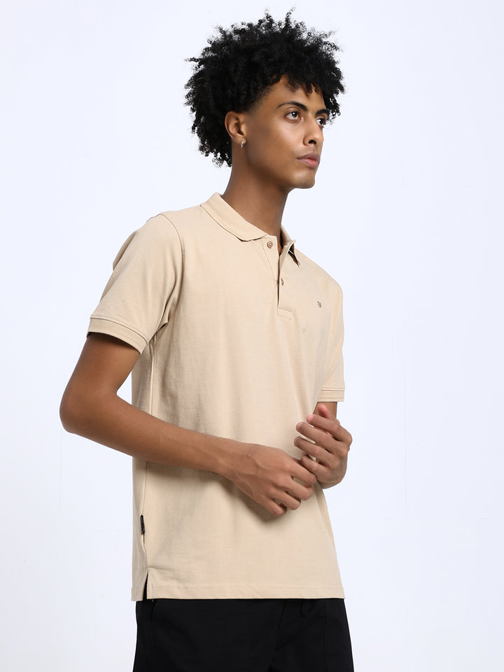 Saint Jones Beige Polo T-Shirt
