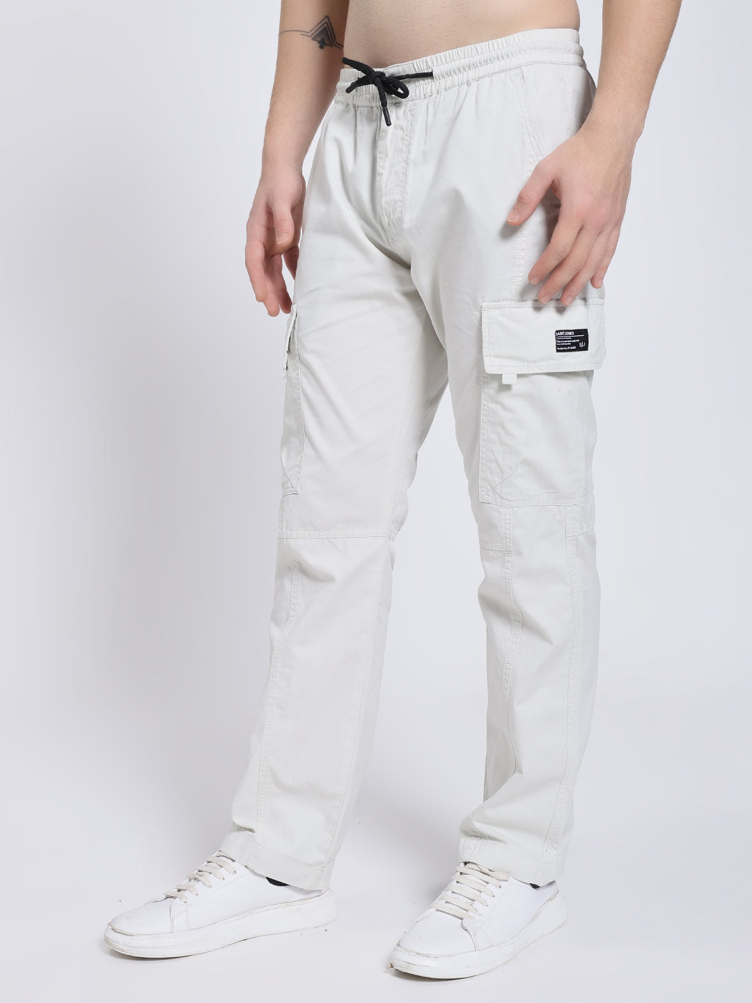 Men's Cream Six Pocket Cargo Comfort Fit