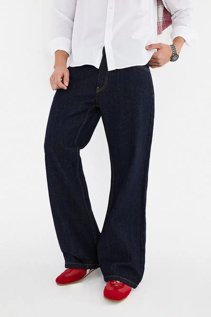 Deep blue baggy jeans