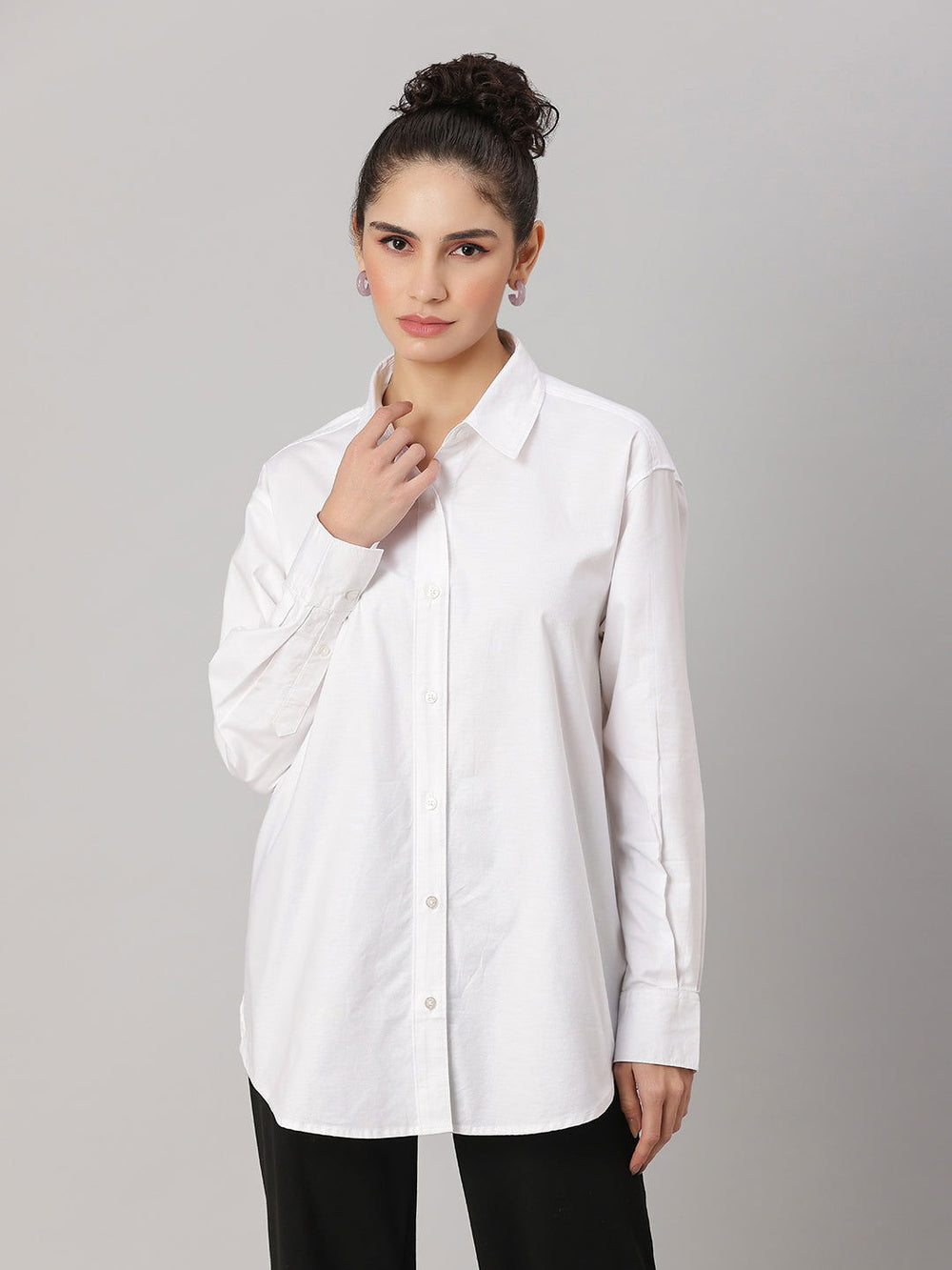 GIRLS OXFORD WHITE DROP SHIRT - St.Jones