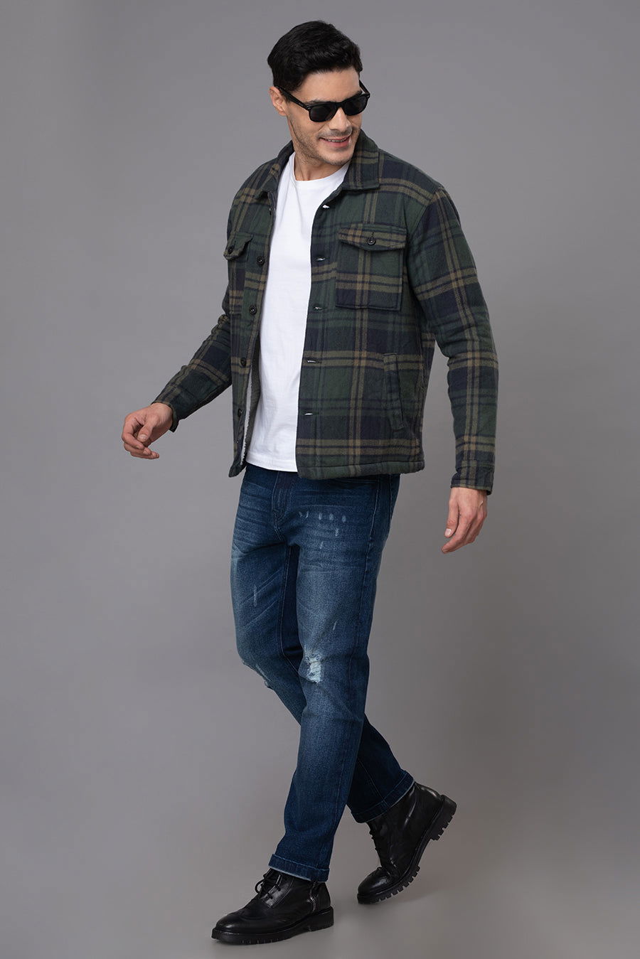 GREEN BLUE CHECKS JACKET - St.Jones