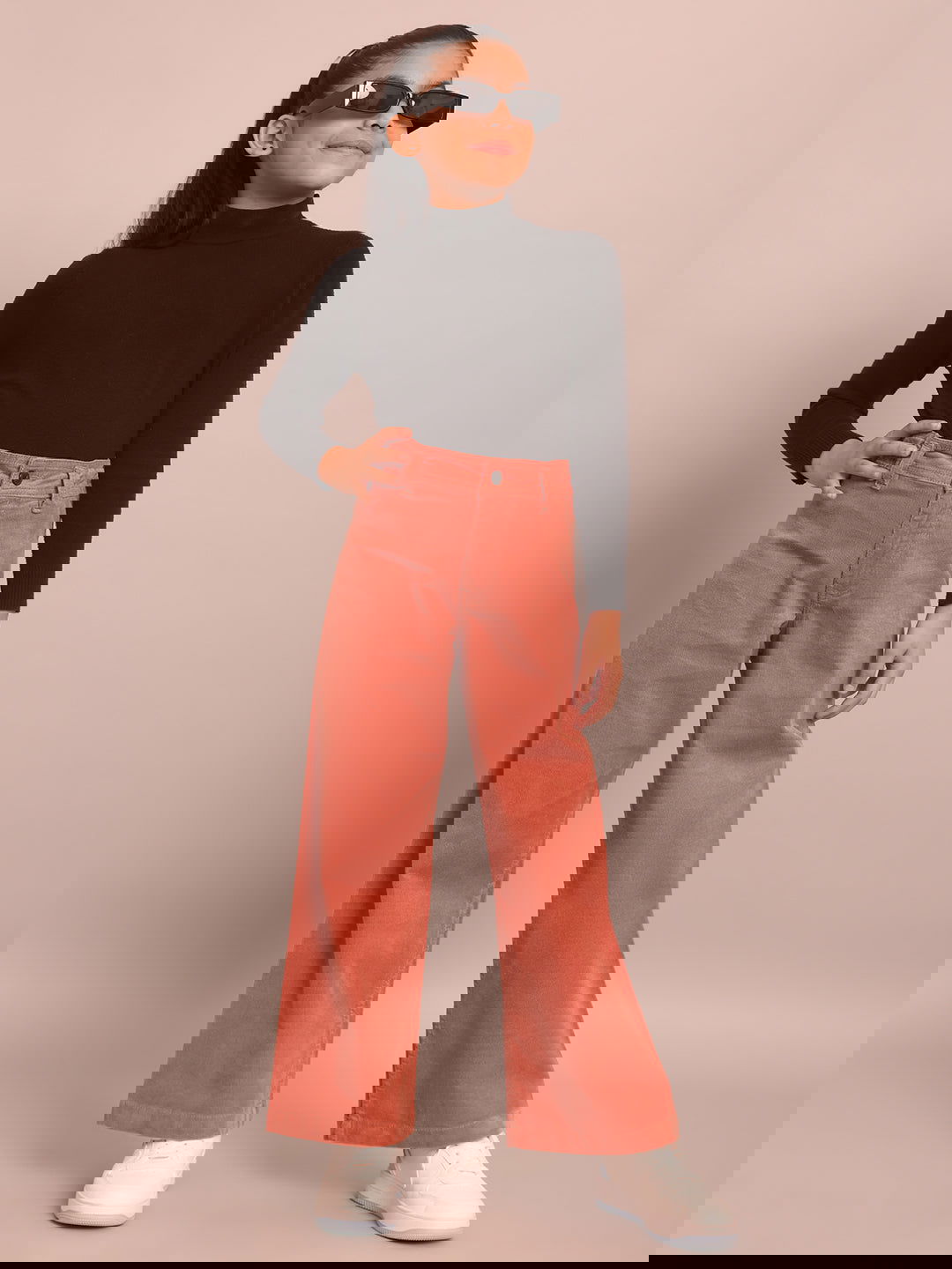 Girls peach corduroy pants - St.Jones