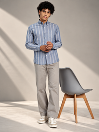 Men’s Light Blue Vertical Stripe Shirt