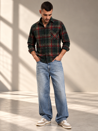 Men’s Green & Red Tartan corduroy Shirt