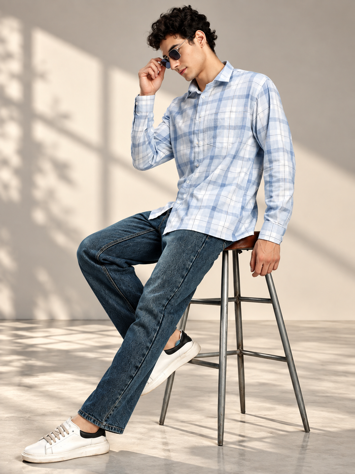 Blue Vintage Check Flannel
