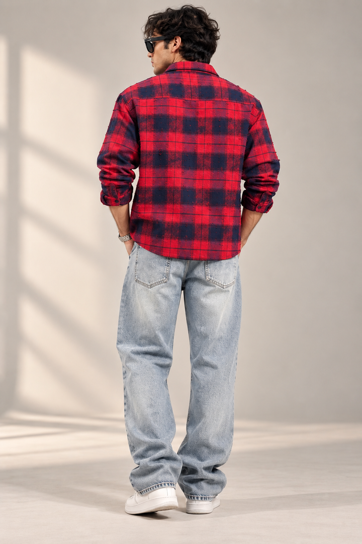 Rugged Boxy Red Check Shirt