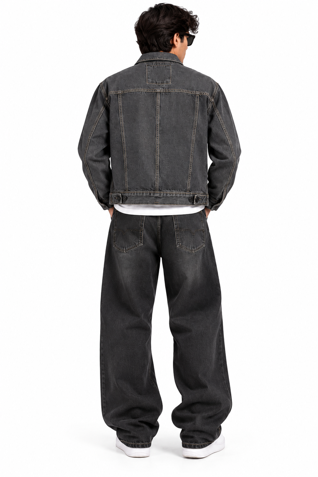 Men's Urban Washed Black Boxy Denim Jacket