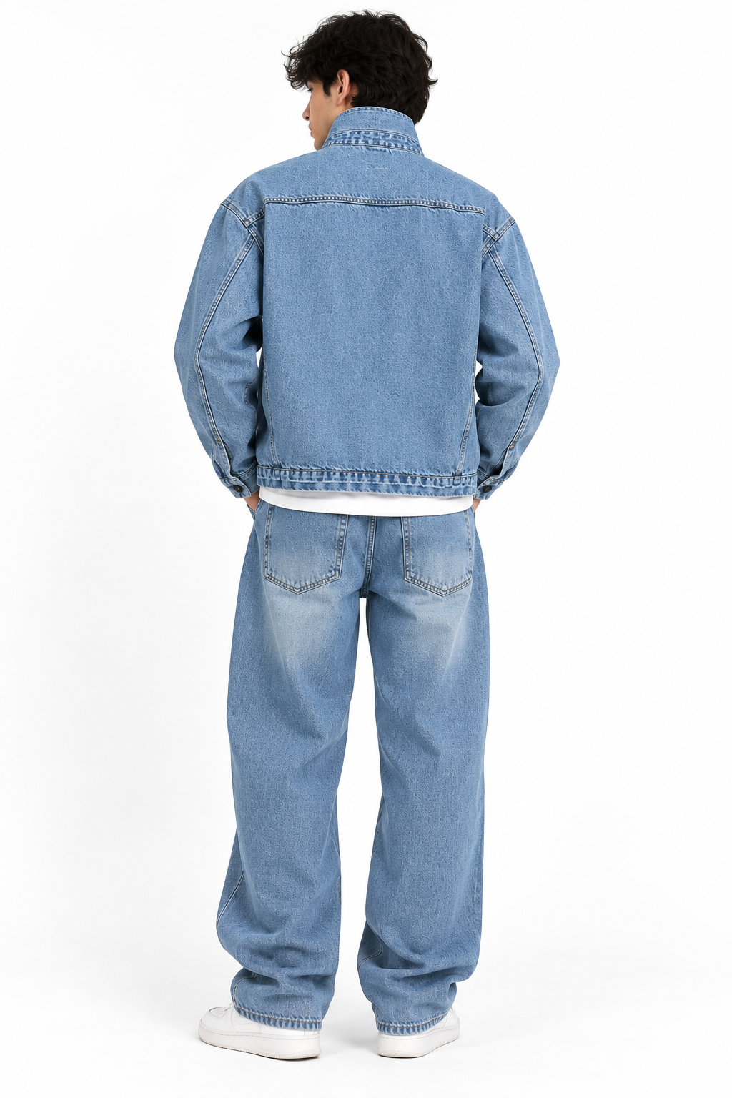 Saintjones Oversized Light Wash Denim Utility Jacket