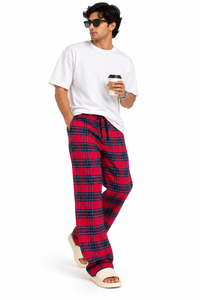 Red Tartan Relaxed Fit Pants
