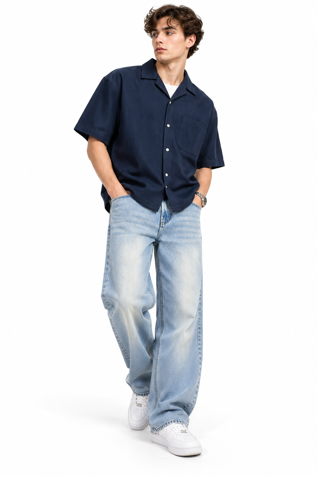 Men’s ice wash jeans