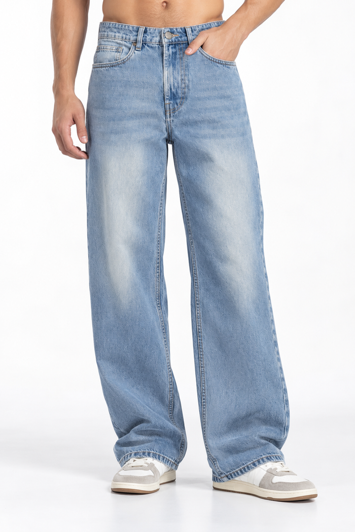 Men’s ice wash jeans