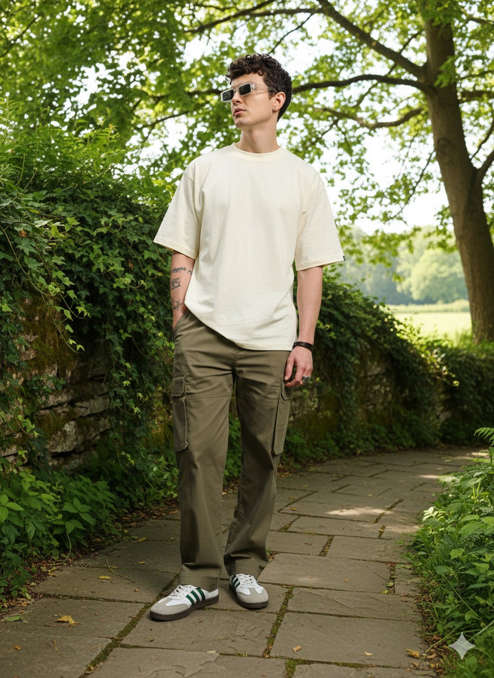 Men’s Olive Green Six-Pockets Cargo Pant