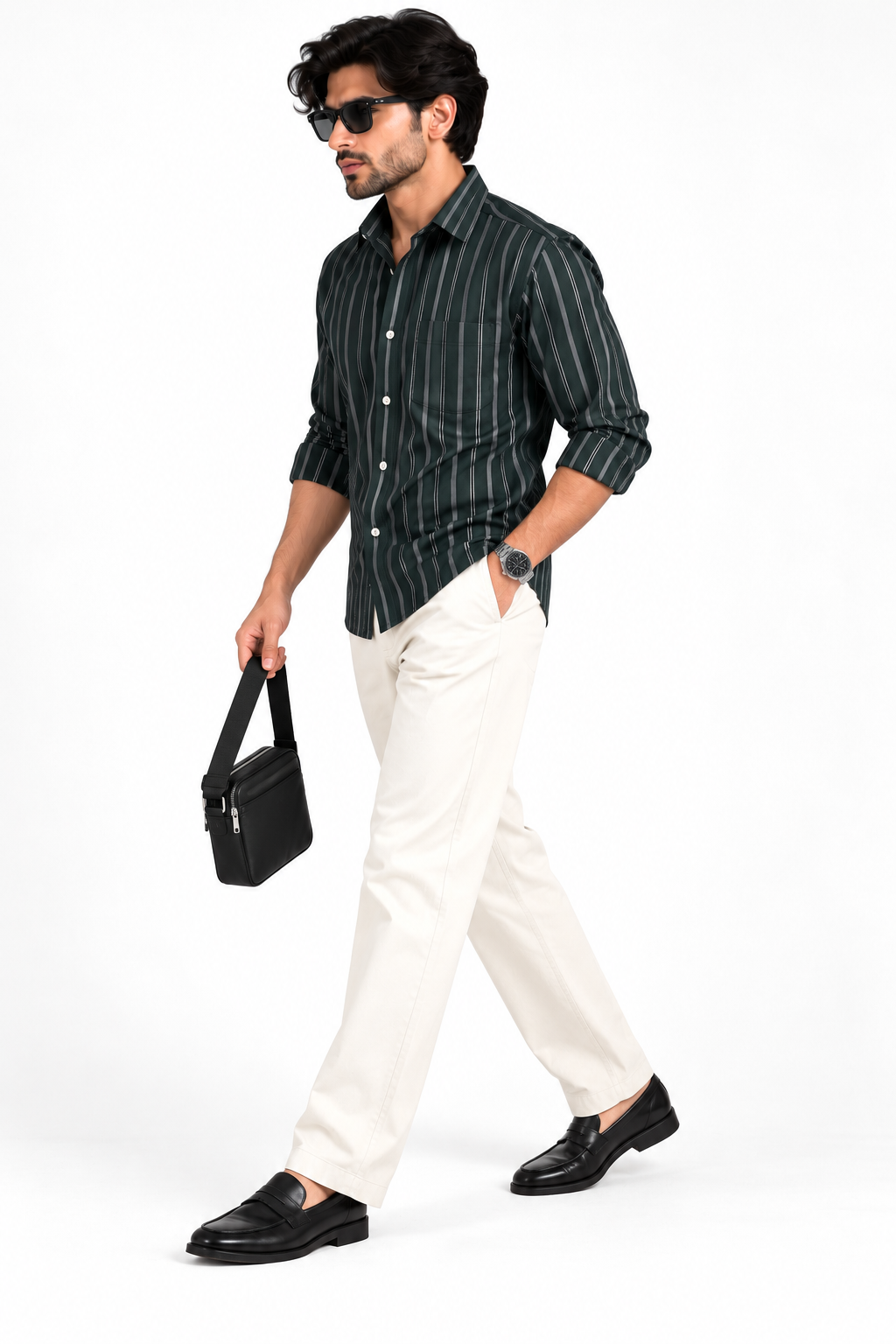 Oxford blue stripes shirt