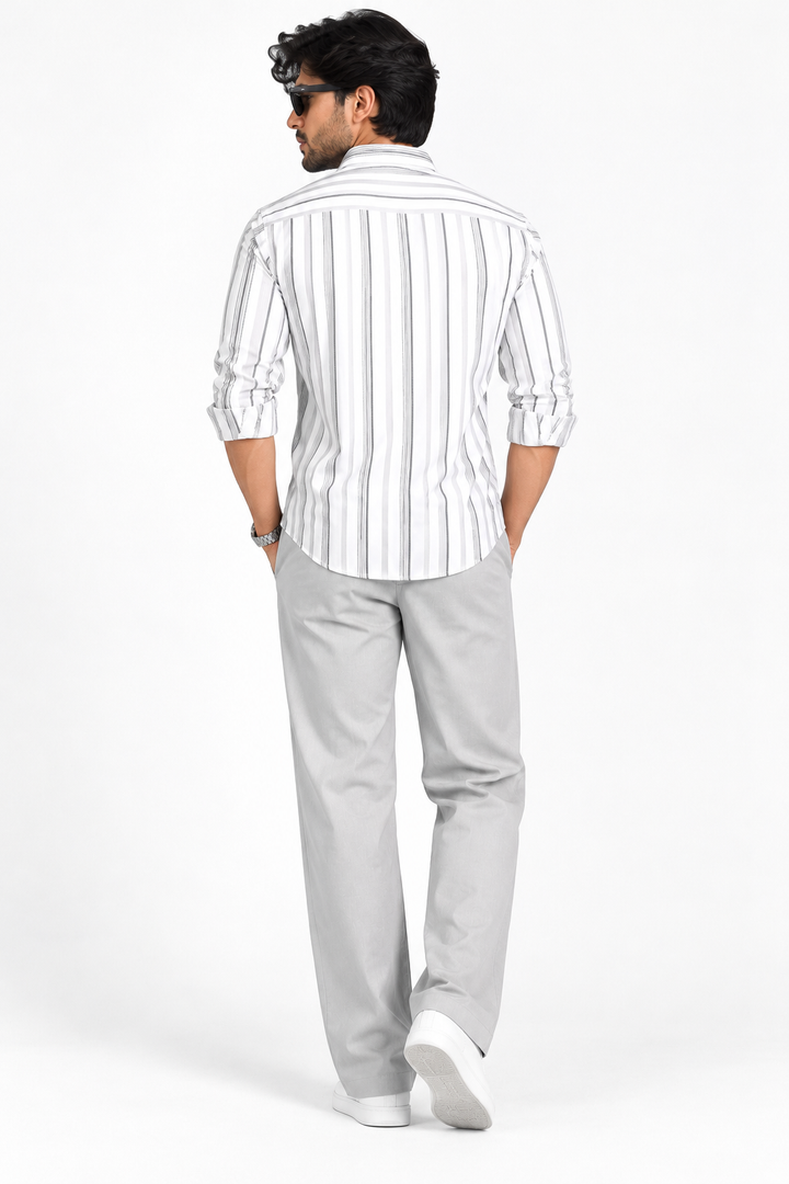Oxford white stripes shirt