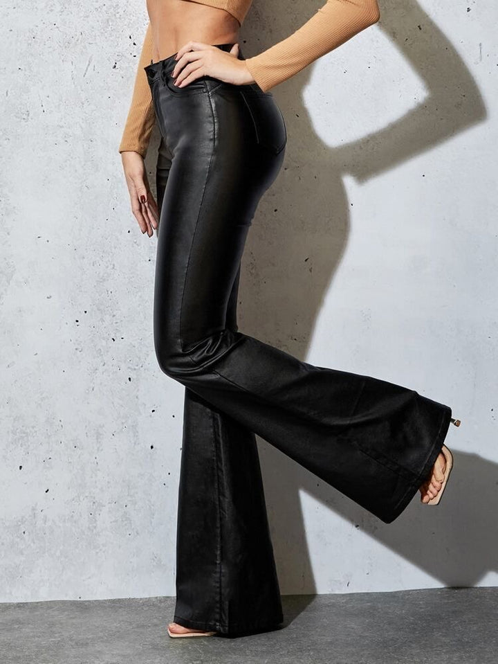 Women's Bootcut Leather Pants