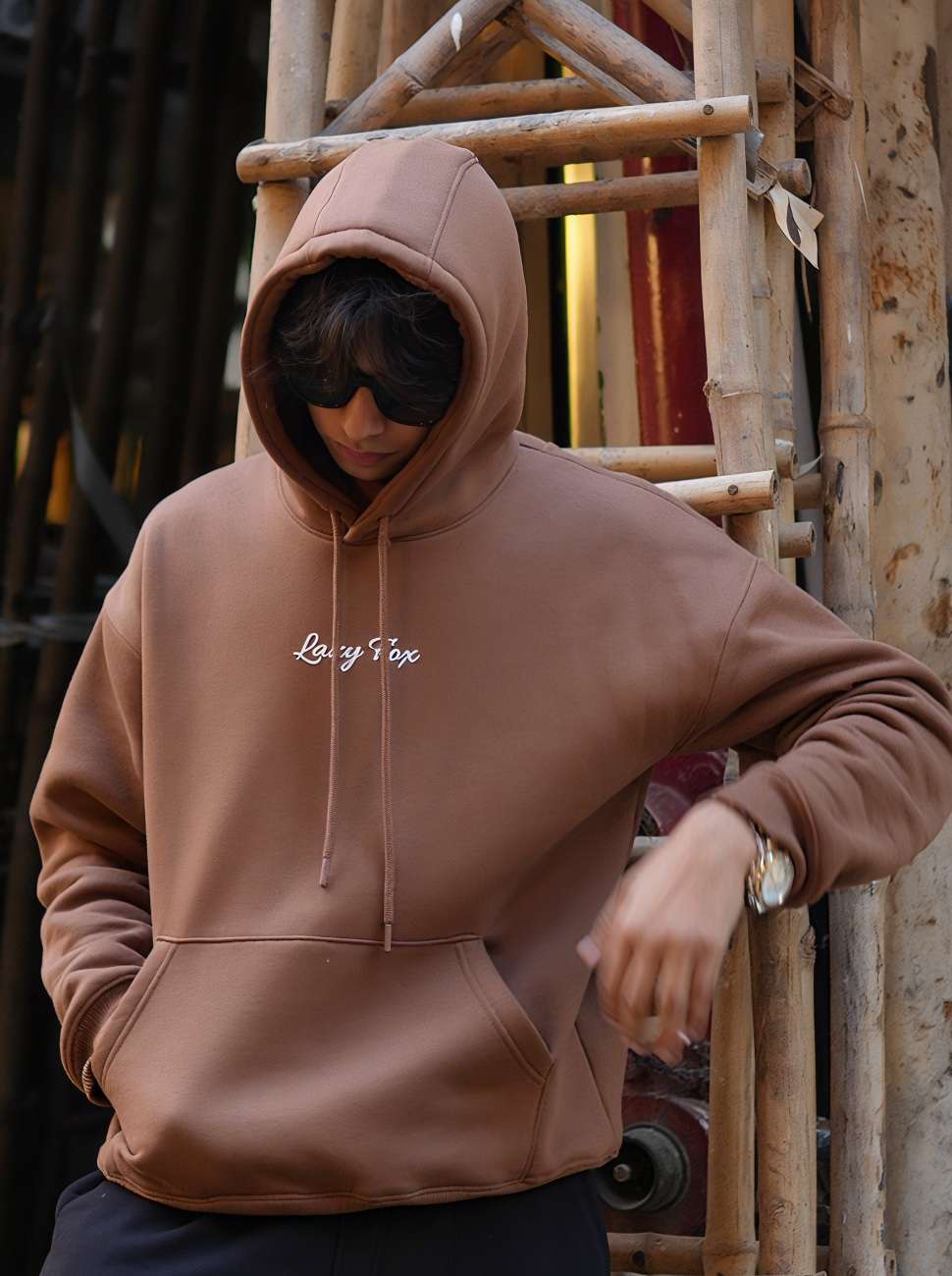 LAZYFOX-NOT YOUR BABY,BABY HOODIE BROWN