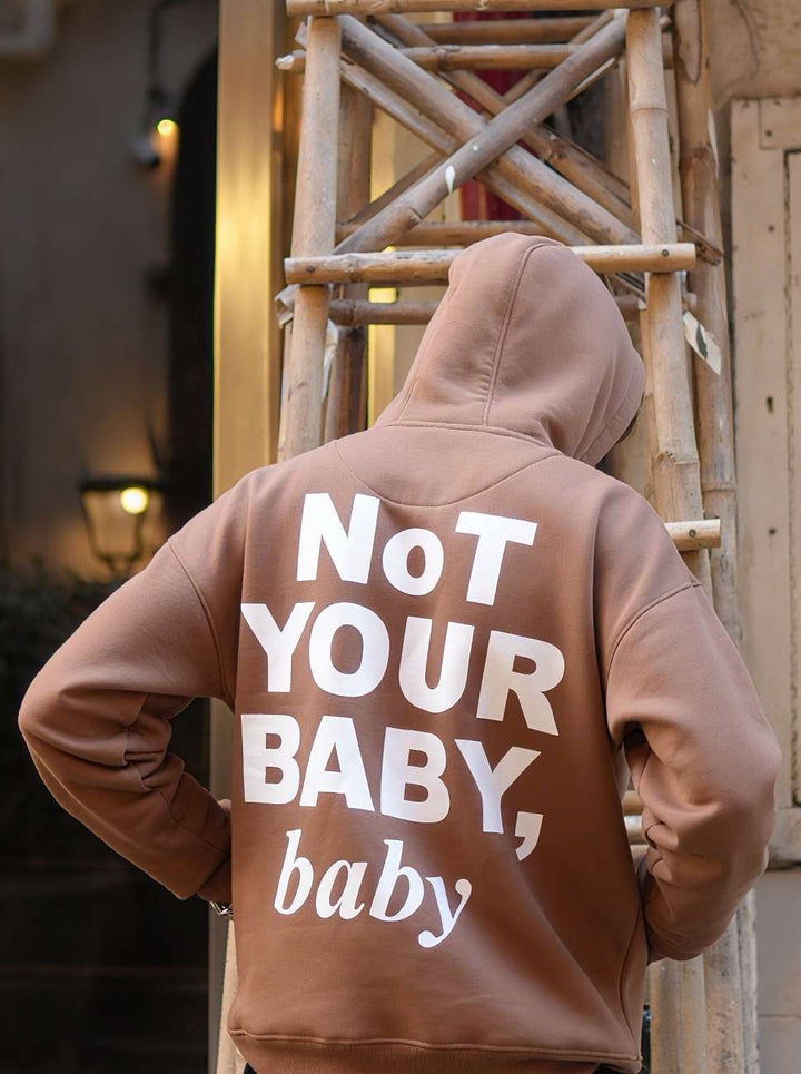 LAZYFOX-NOT YOUR BABY,BABY HOODIE BROWN