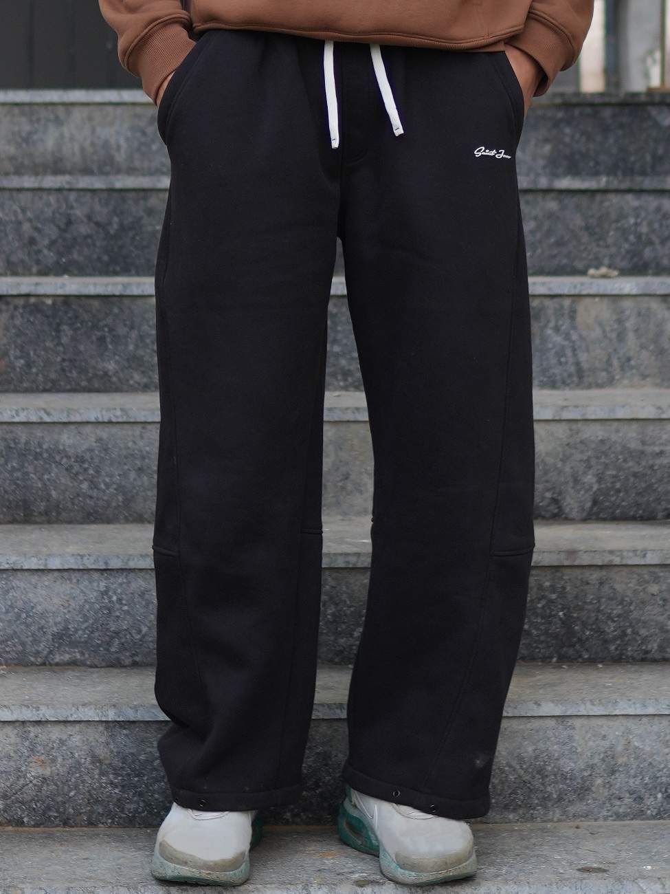 Men's Black Fleece Baggy Sweatpants