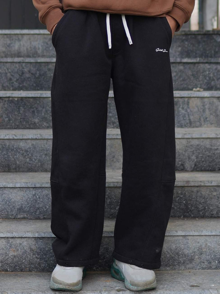 Men's Black Fleece Baggy Sweatpants