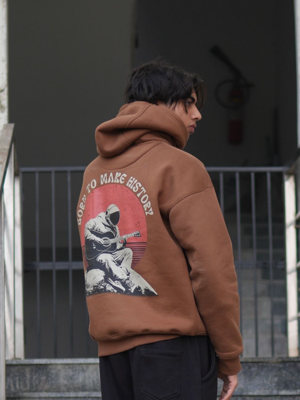 Cool Astronaut Hoodie Brown