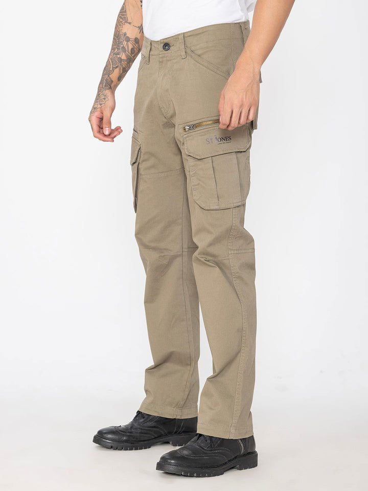 Khaki COTTON CARGO 8-POCKETS - St.Jones