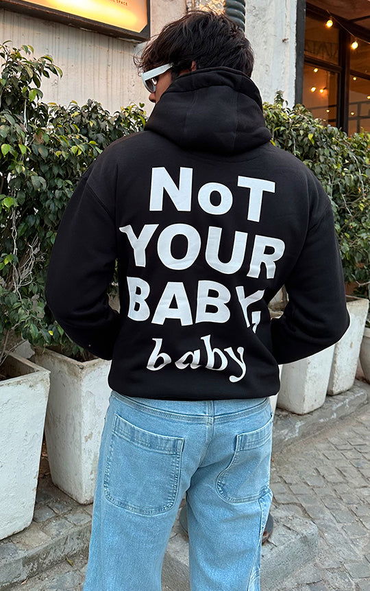 LAZYFOX-NOT YOUR BABY,BABY HOODIE BLACK - St.Jones